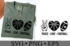 Peace Love Football Svg | Game Day Svg | Shirt Svg Product Image 3