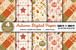 Autumn Digital Paper Backgrounds JPG Product Image 1