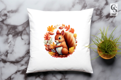 Autumn Squirrel Clipart Sublimation PNG Product Image 3