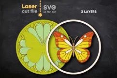 Butterfly Mosaic Painting SVG laser cut file for Glowforge Product Image 3