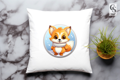 Cute Winter Fox Scarf Clipart Sublimation PNG Product Image 3