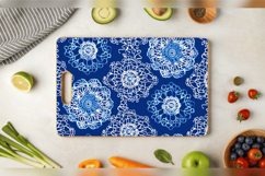 Blue Crochet Embroidery Cutting Boards sublimation Design Product Image 3