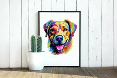 Colorful Dog Face SVG, Colorful Dog Portrait Clipart png Product Image 3