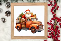Christmas Truck Sublimation Clipart, Christmas Truck Clipart Product Image 3