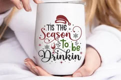 Tis the season to be drinkin SVG, Christmas SVG Product Image 3