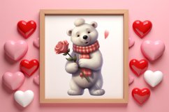 Valentines Day Bear Sublimation Clipart, Valentines Day PNG Product Image 3