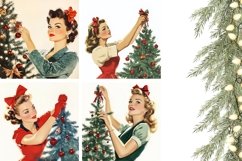 Retro Christmas Pillowcase PNG, Winter Pillow Designs Product Image 3