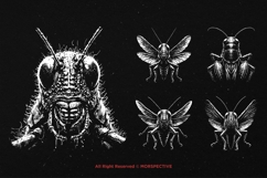 10 Bundle Dark Art Grasshopper Insect Animal Scary Tattoo Product Image 5