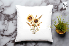 Sunflower Floral Arrangement Clipart Sublimation PNG Product Image 3