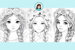 Black and White Line Art Portraits for Coloring Product Image 4