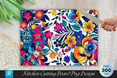 Three Colors Bright Floral Cutting Board Sublimation Design Product Image 1