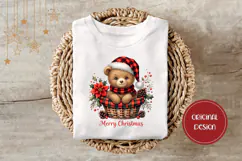 Cartoon Christmas Bear Illustration, Christmas Basket PNG Product Image 3