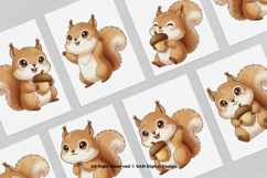 15 Bundle Watercolor Baby Squirrel Rodent Nut Animal Tree Product Image 3