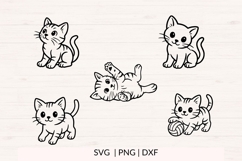 Kittens SVG Bundle | 10 Cute Cat Clipart | SVG, DXF, PNG Product Image 3
