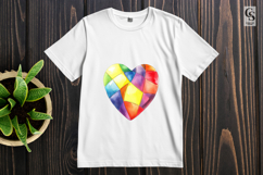 Rainbow Watercolor Heart Art Illustration Clipart PNG Product Image 2