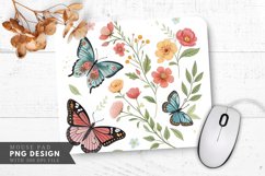 Butterfly And Floral Temporary Tattoo Mouse Pad PNG Design Product Image 1