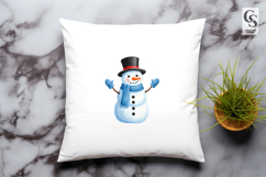 Snowman Blue Scarf Clipart Sublimation PNG Product Image 3