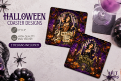 Vintage Circus Halloween Coaster Carnival Witch Product Image 1