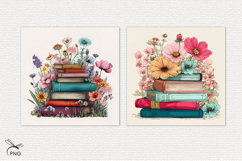 Books and flowers digital paper Product Image 3