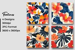 Tropical Leaf Flowers Digital Paper Product Image 3