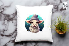 Cute Goat Portrait Clipart Sublimation PNG Product Image 3