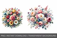 Watercolor flowers, Floral clipart, Botanical Clipart Product Image 3