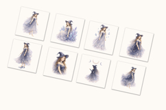 Witch Watercolor Clipart PNG, Mystic Witch Product Image 3