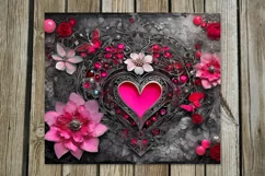 Vintage Hearts | 4 gothic Skinny tumbler sublimation designs Product Image 3