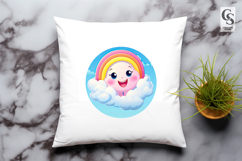Rainbow Cloud Clipart Sublimation PNG Product Image 3