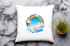 Rainbow Cloud Clipart Sublimation PNG Product Image 2