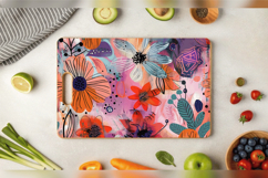 Abstract Boho Flowers Cutting Boards sublimation Design Product Image 3