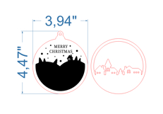 Christmas Ornament SVG laser cut file for Glowforge Product Image 4