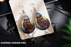 Stained Glass Owl Earring Design Product Image 1