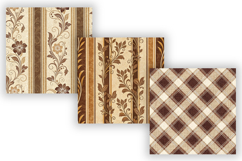 Chocolate Toile Digital Paper Pack, Vintage Floral Toile Product Image 3