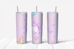 Unicorns sublimation. Skinny tumbler wrap design. Product Image 3