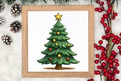 Watercolor Christmas tree clipart, Christmas tree Clipart Product Image 3