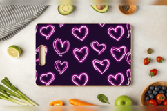 Pink Neon Hearts Cutting Boards sublimation Designs Product Image 3