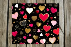 Black & pink Hearts | Skinny tumbler sublimation design P Product Image 3