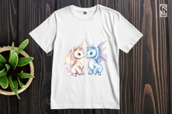 Pastel Unicorn Dragon Duo Clipart Sublimation PNG Product Image 3