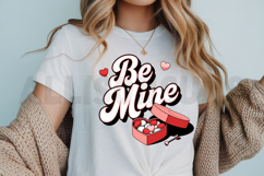 Be Mine Valentine Retro Design With Heart Box Illustration Product Image 3