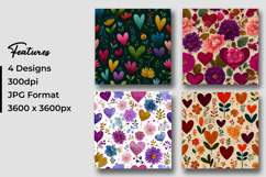 Glossy Floral Digital Paper Pattern Product Image 3