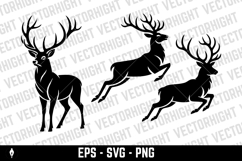 Vector logo of a male deer or stag leaping Product Image 3
