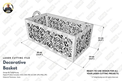 Modern Geometric Decorative Basket | SVG | Laser Cut Design Product Image 3
