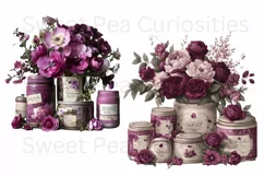 Ephemera, Flowers, Shabby Chic , PNG, Junk Journal, Clipart Product Image 3