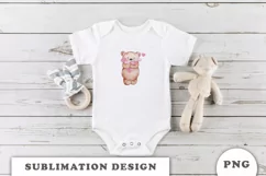 Watercolor Valentine's Day Teddy Bear PNG Product Image 3