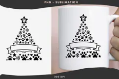 Paw print Christmas tree png design for T-shirts Product Image 3