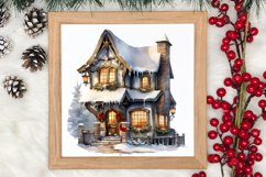 Christmas Houses Clipart Sublimation Bundle Product Image 3
