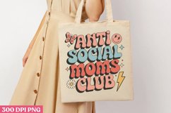 Anti social moms club PNG, Retro Mama Sublimation PNG Product Image 3