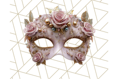 Vintage Garden Masquerade Floral Eye Mask PNG Clipart Product Image 3