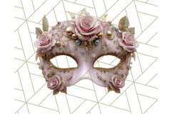 Vintage Garden Masquerade Floral Eye Mask PNG Clipart Product Image 3